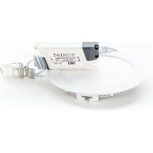 LED-paneelivalo Slim 12W, 840lm, 3500K, pyöreä, Ø170mm, uppoasennettava, himmennettävä