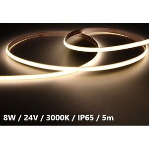 MW Lightning LED-nauha 24VDC 3000K 8W 780lm/m IP65 COB 5m