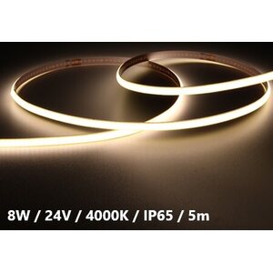 MW Lightning LED-nauha 24VDC 4000K 8W 820lm/m IP65 COB 5m