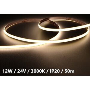 MW Lightning LED-nauha 24VDC 3000K 12W 1060lm/m IP20 COB 50m
